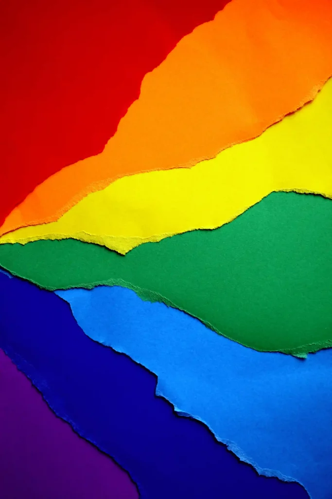 Die Farben des gay Regenbogens als Gemälde